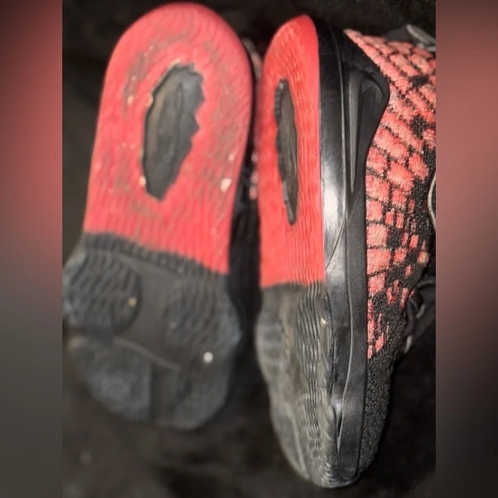 Nike LeBron 17 Black Red Toddler Size 9C 23 Lion